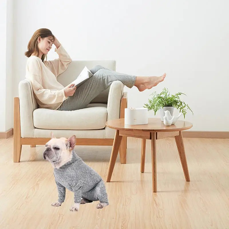 Dog Anti Shedding Suit Calming Shirt Dog Recovery Suit Winter Pullover Dog Clothes 4 Legged Dog Jumpsuit Prevent Shedding