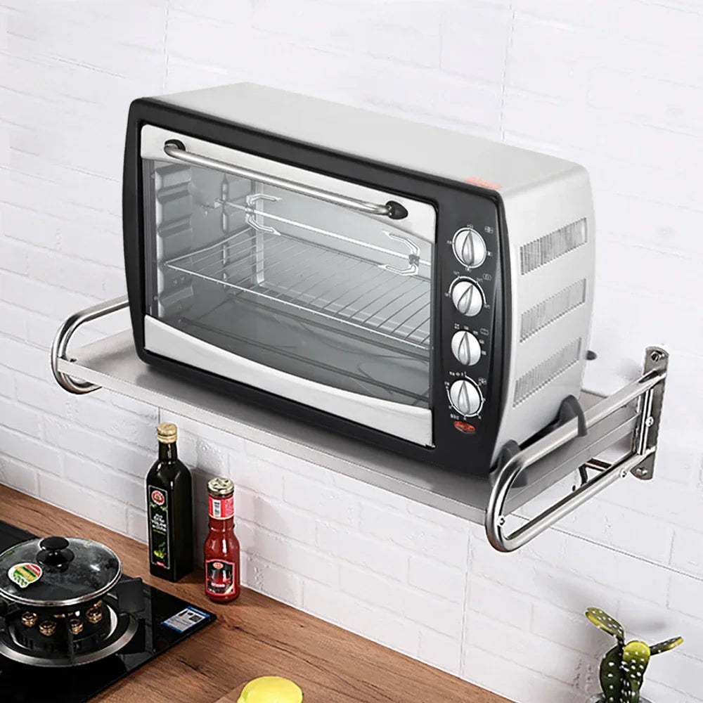 Microwave Oven Rack Stainless Steel Microwave Oven Shelf Wall-Mounted Kitchen Shelf Kitchen Shelves Counter