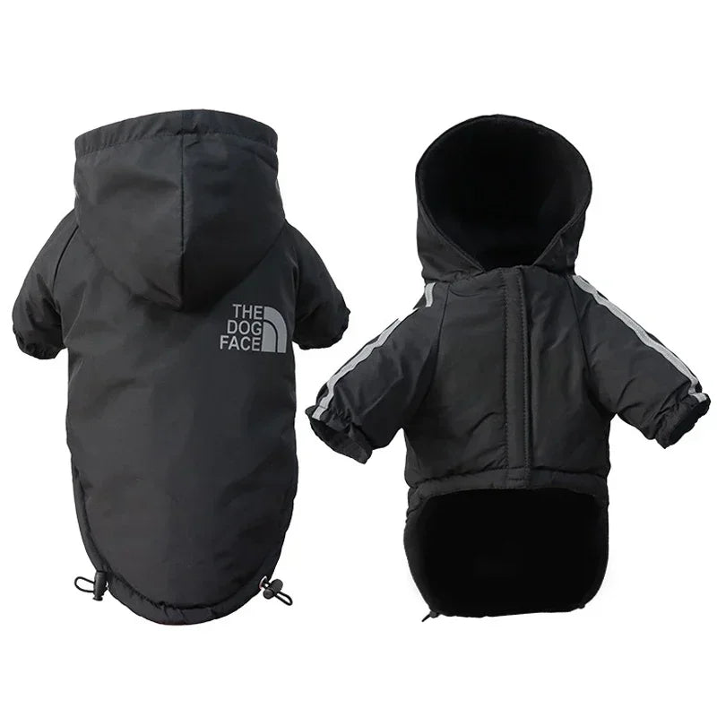 Reflective Pet Clothes Autumn Winter Pet Dog Waterproof Warm Coat Cotton Hooded Jacket The Dog Face Small Dog Clothes Dog tuxedo