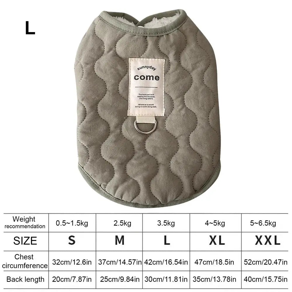 Winter Pet Coat Clothes for Cold Weather Clothing Warm Dog Clothes with Built in Harness Hole Pet Apparel for Small Dogs Cats