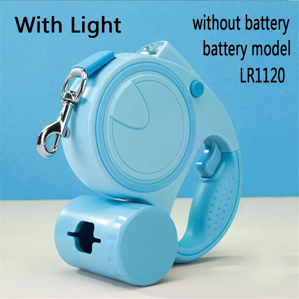 Dog Leash With Led Lights And Garbage Bag Retractable Nylon 5M Tractio Dog Leash With Led Lights And Garbage Bag Retractable Nylon 5M Tractio