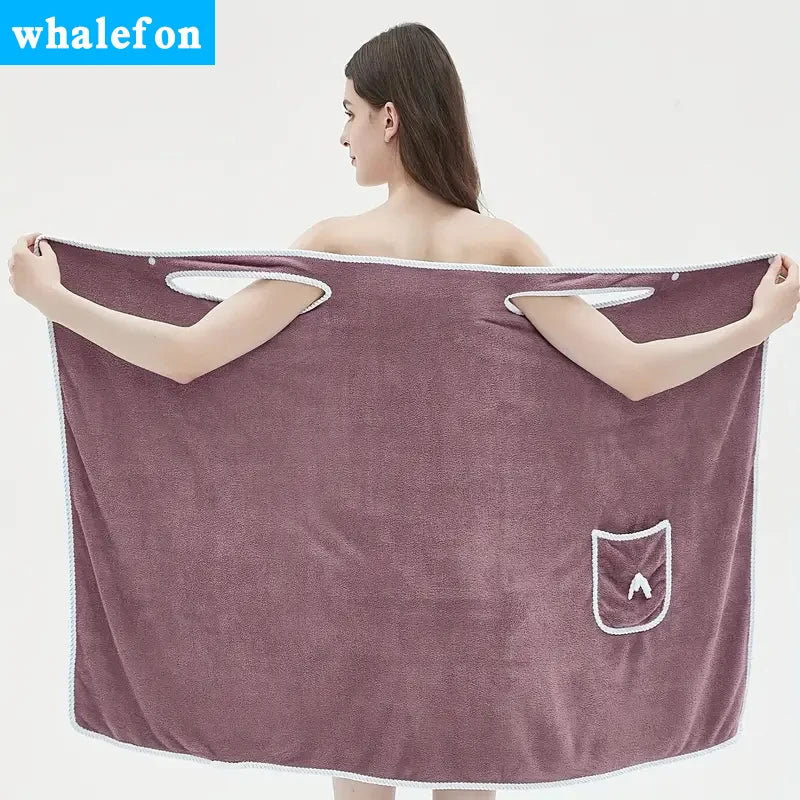 Wearable Bath Towel, Bowknot Coral Velvet Bath Skirt For Adults, Water Absorption, Quick Drying, Bath Towel, No Hair Loss, Bath
