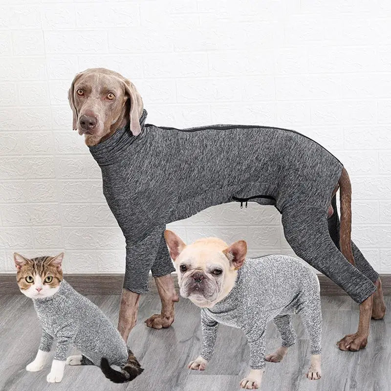 Dog Anti Shedding Suit Calming Shirt Dog Recovery Suit Winter Pullover Dog Clothes 4 Legged Dog Jumpsuit Prevent Shedding