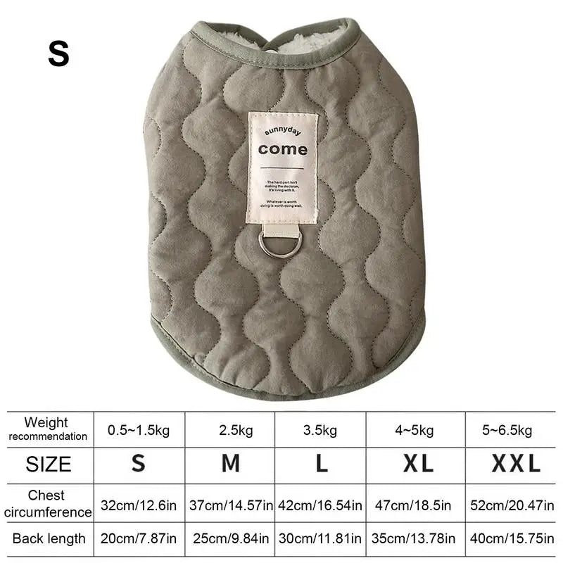 Winter Pet Coat Clothes for Cold Weather Clothing Warm Dog Clothes with Built in Harness Hole Pet Apparel for Small Dogs Cats
